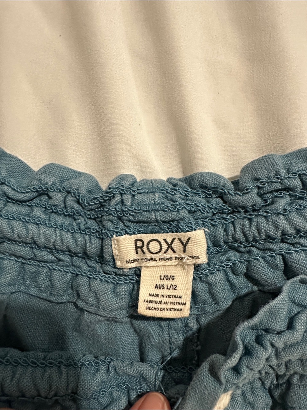 Roxy Teal Elastic Waist Rope-Tie Athletic Shorts - Picture 2 of 3